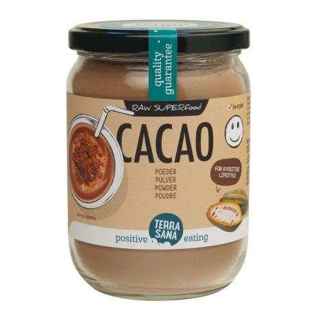 Raw cacao antioxidant poeder in glas