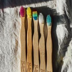 Bamboe tandenborstel voor kinderen geel