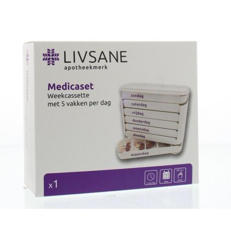 Medicaset medicijnbox wit 5V braille