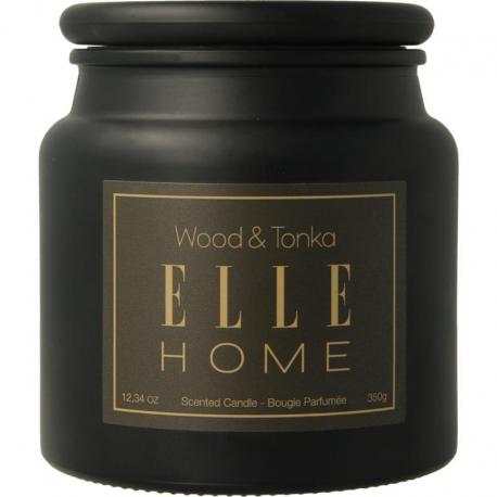 Wood en tonka candle jar