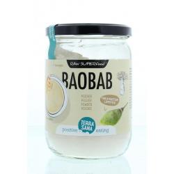 Raw baobab poeder in glas