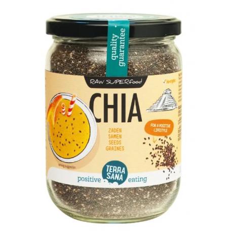 Raw chia zaad in glas