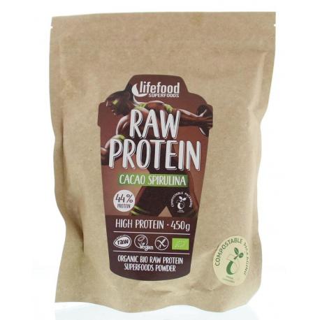 Protein poeder cacao spirulina raw bio