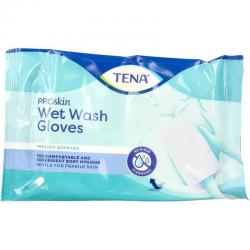 Wet wash glove freshly