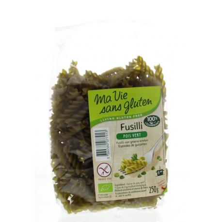 Fusilli van groene erwten glutenvrij bio