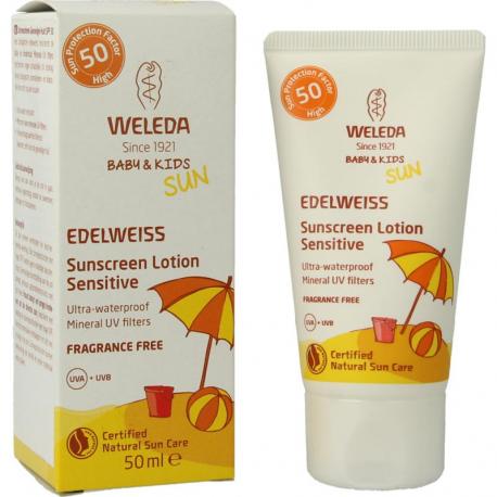 Edelweiss zonnecreme gevoelige huid SPF50