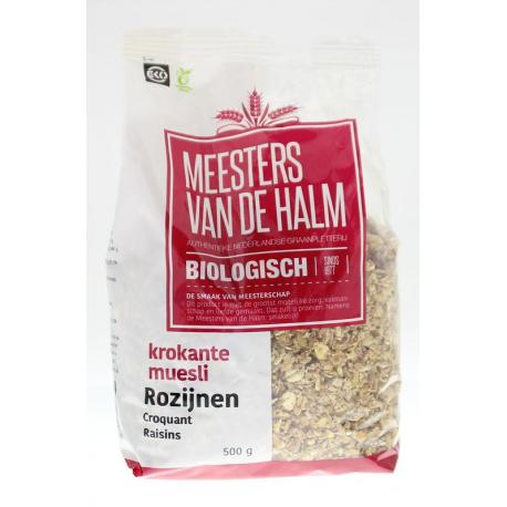 Krokante muesli rozijn bio